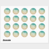 Dromerige Blauwe Strand Glitters Suiker Scrub Labe Ronde Sticker (Vel)