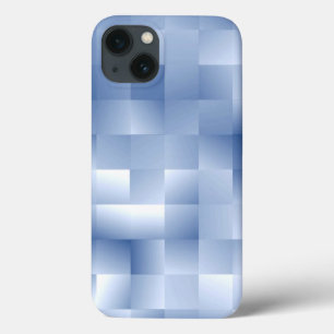 Dromerige blauwe tinten in een vierkant patroon iPhone 13 hoesje