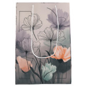 Dromerige bloemen: inkt en Waterverf elegantie Medium Cadeauzakje (Achterkant)
