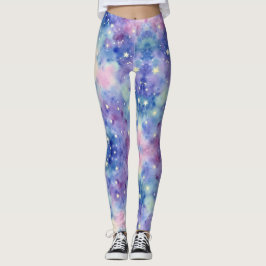 Dromerige Blues Purples Hints van Pink Galaxy Leggings