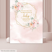 Dromerige blush roze pastel baby shower foto booth wandkleed