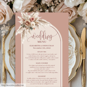 Dromerige Boho Stof Roze Pampas Bloem Wederzijds H Menu