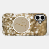 Dromerige Bokeh Gold Glitter Letter T White Cream Case-Mate iPhone Case (Achterkant (horizontaal))
