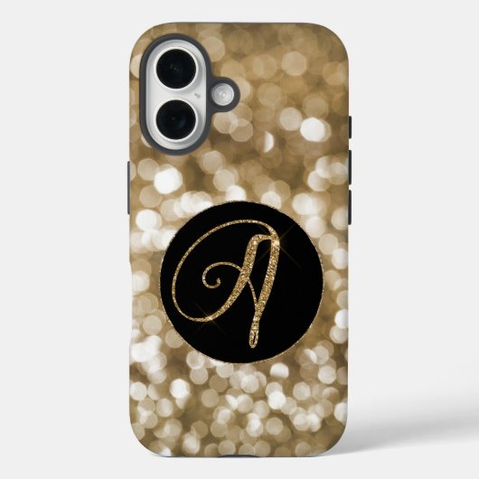 Dromerige Bokeh Gouden Glitter Letter Een Monogram Case-Mate iPhone Case (Achterkant)