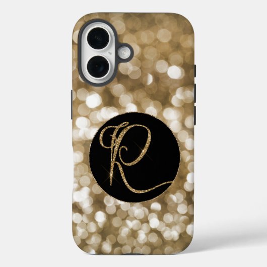 Dromerige Bokeh Gouden Glitter Letter R Monogram Z Case-Mate iPhone Case (Achterkant)