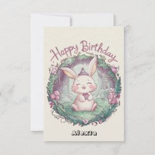Dromerige Bossen Bunny Digitale Verjaardag Kaart
