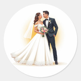 Dromerige bruiloft paar Sticker set