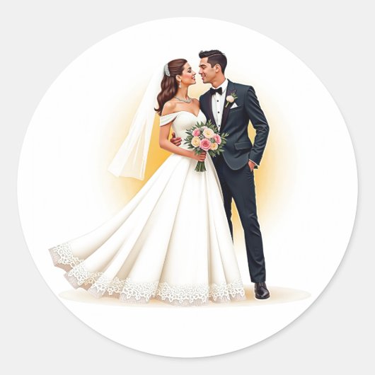 Dromerige bruiloft paar Sticker set (Voorkant)