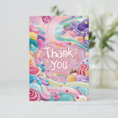 Dromerige  Candyland bedankkaart (Staand voorkant)