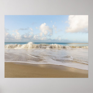 Dromerige Caribische oceaan golven Poster