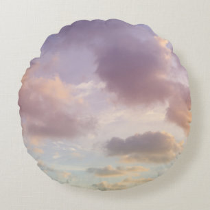 Dromerige Caribische Wolken 8 - Eenhoorn Kleuren Rond Kussen