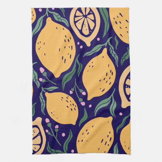 Dromerige citroenen theedoek (Verticaal)