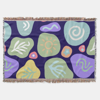 Dromerige Doodles – Levendig Boho Natuur Motief On Deken