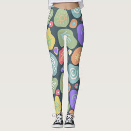 Dromerige Doodles – Levendig Boho Natuur Motief On Leggings