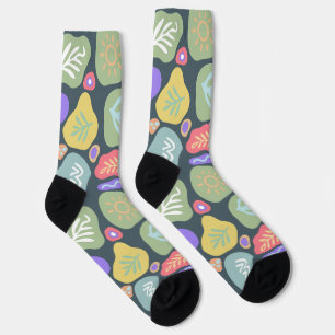 Dromerige Doodles – Levendig Boho Natuur Motief On Sokken