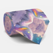 Dromerige Eenhoorn Glitter Pastel Galaxy Kosmische Stropdas (Opgerold)