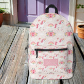 Dromerige eenhoorns, regenbogen, bloemen, naam bedrukte rugzak