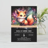 Dromerige elegante Fox verjaardag Kaart (Staand voorkant)