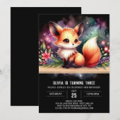 Dromerige elegante Fox verjaardag Kaart (Voorkant / Achterkant)