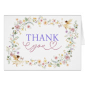Dromerige Fairy Pastel Wildflowers Dank u kaart (Voorkant Horizontaal)