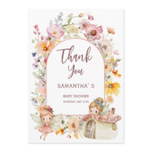 Dromerige Feeëland Baby Shower Bedankkaart