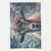 Dromerige geitenkunst theedoek (Verticaal)