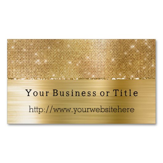 Dromerige Glitzy Gold Sparkle Magnetisch Visitekaartje (Voorkant)