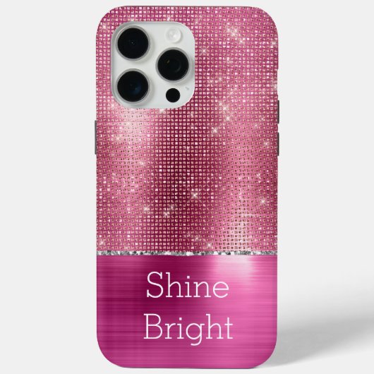 Dromerige Glitzy Pink Silver Sparkle Case-Mate iPhone Case (Achterkant)