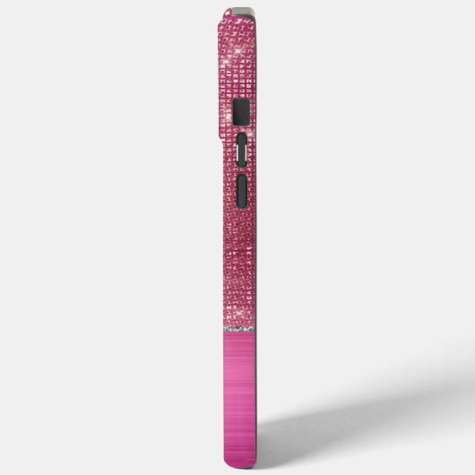 Dromerige Glitzy Pink Silver Sparkle Case-Mate iPhone Case (Achterkant / Links)