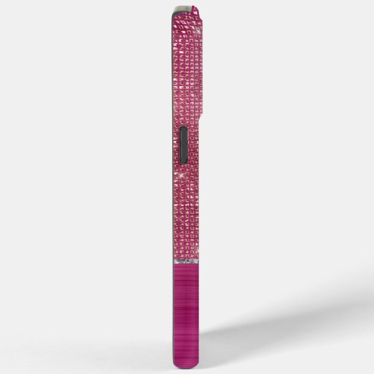 Dromerige Glitzy Pink Silver Sparkle Case-Mate iPhone Case (Achterkant / Rechts)