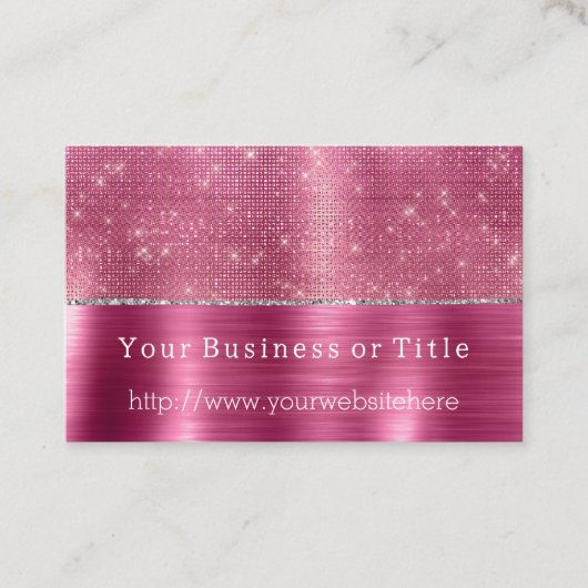 Dromerige Glitzy Pink Silver Sparkle Visitekaartje (Voorkant)