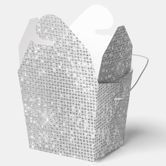 Dromerige Glitzy Silver Sparkle Bedankdoosjes (Geopend)