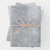 Dromerige Glitzy Silver Sparkle Inpakpapier Vel (In situ)