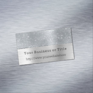 Dromerige Glitzy Silver Sparkle Magnetisch Visitekaartje