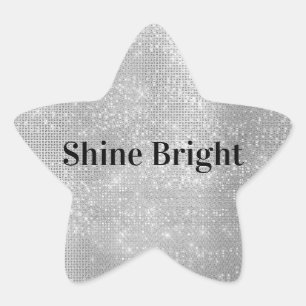 Dromerige Glitzy Silver Sparkle Ster Sticker