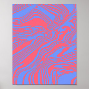 Dromerige golven - Abstracte stroom in blauw en ko Poster