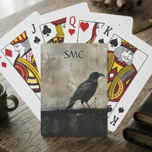 Dromerige Gotische Onyx Raven Silhouet Pokerkaarten
