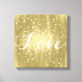Dromerige Goud en Witte Confetti Bokeh Liefde Canvas Afdruk (Voorkant)