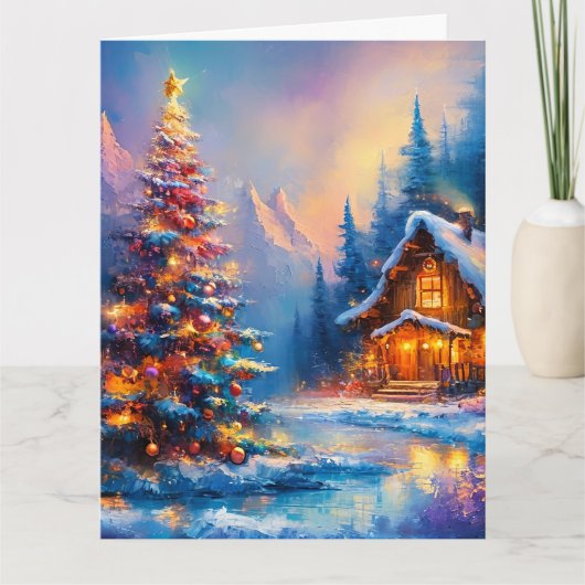 Dromerige grillige berg kersthut kaart (Voorkant)