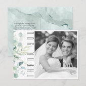 Dromerige Groenerie Trouw Dank Je Groen/Blauw ID81 Aankondigingskaart (Voorkant / Achterkant)