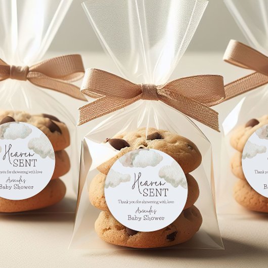 Dromerige hemel stuurde Blue Boy Baby shower Ronde Sticker