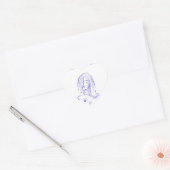 Dromerige Hemelse Vrouwelijkheid  Hart Sticker (Envelop)