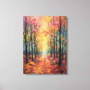 Dromerige Herfst Forest Walk Fine Art Canvas Afdruk