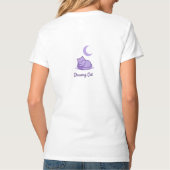 Dromerige Kat Maan T-Shirt | Cute Paarse Kat (Achterkant)