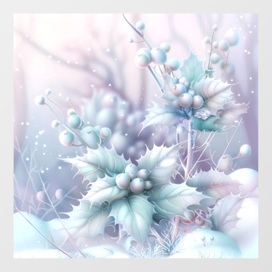 Dromerige kerst Holly Window Cling Raamsticker (Vel)