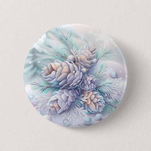 Dromerige kerst Pinecones Button (Voorkant)