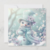 Dromerige kerst sneeuwpop Wenskaart (Voorkant)