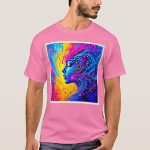 Dromerige kleurrijke Abstracte vrouw T-shirt