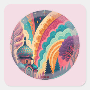 Dromerige Koepel Regenboog Sticker – Aanpasbaar