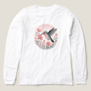 Dromerige kolibrie met bloem   ALLEEN WIT Tri-Blend Shirt